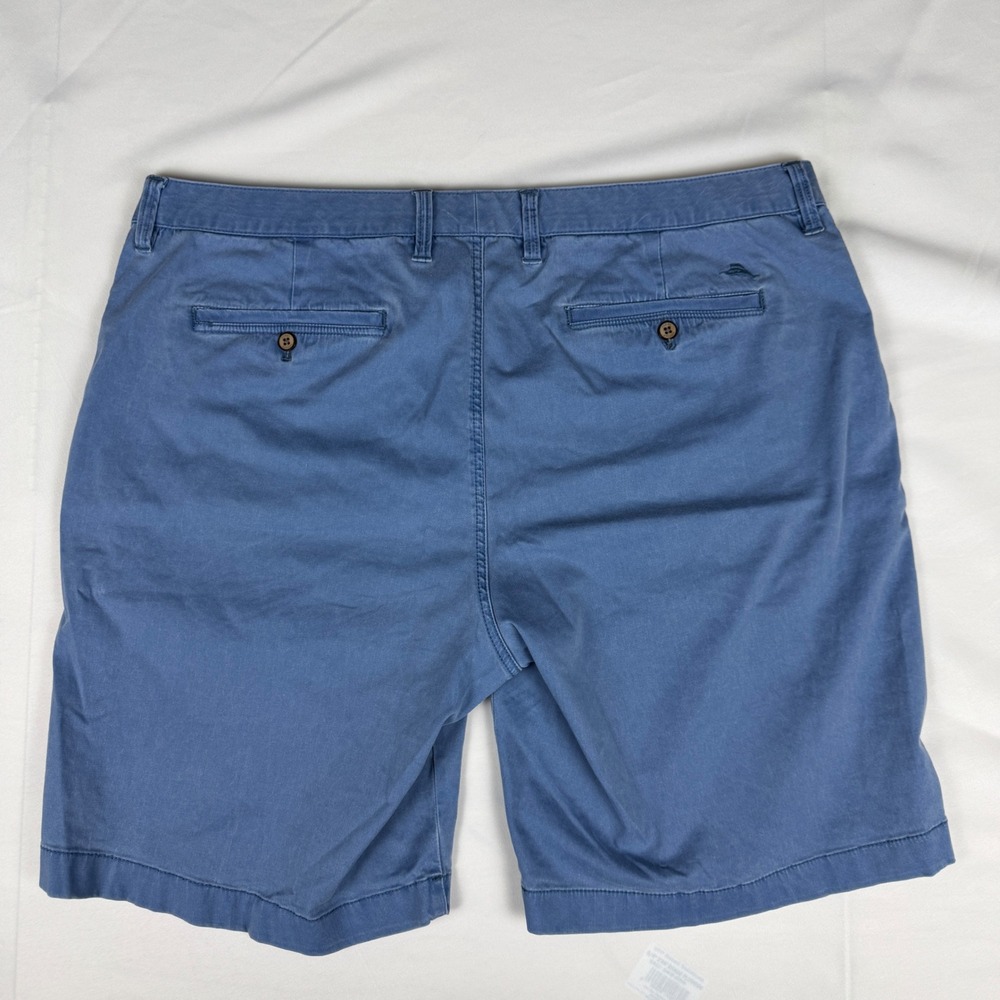 Tommy Bahama Boracay Shorts Mens 40 Blue Cotton Tencel Blend Flat Front Chino - Picture 8 of 8